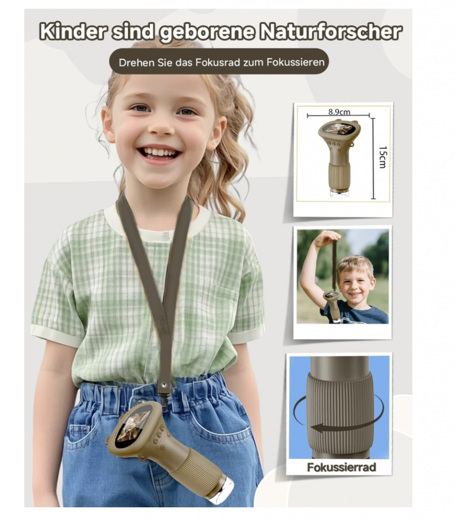 Mädchen mit digitalen Tschenmikroskop