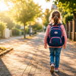 Grundschulkind mit Schulranzen auf dem Schulweg – Tipps für einen sicheren und selbstständigen Schulweg